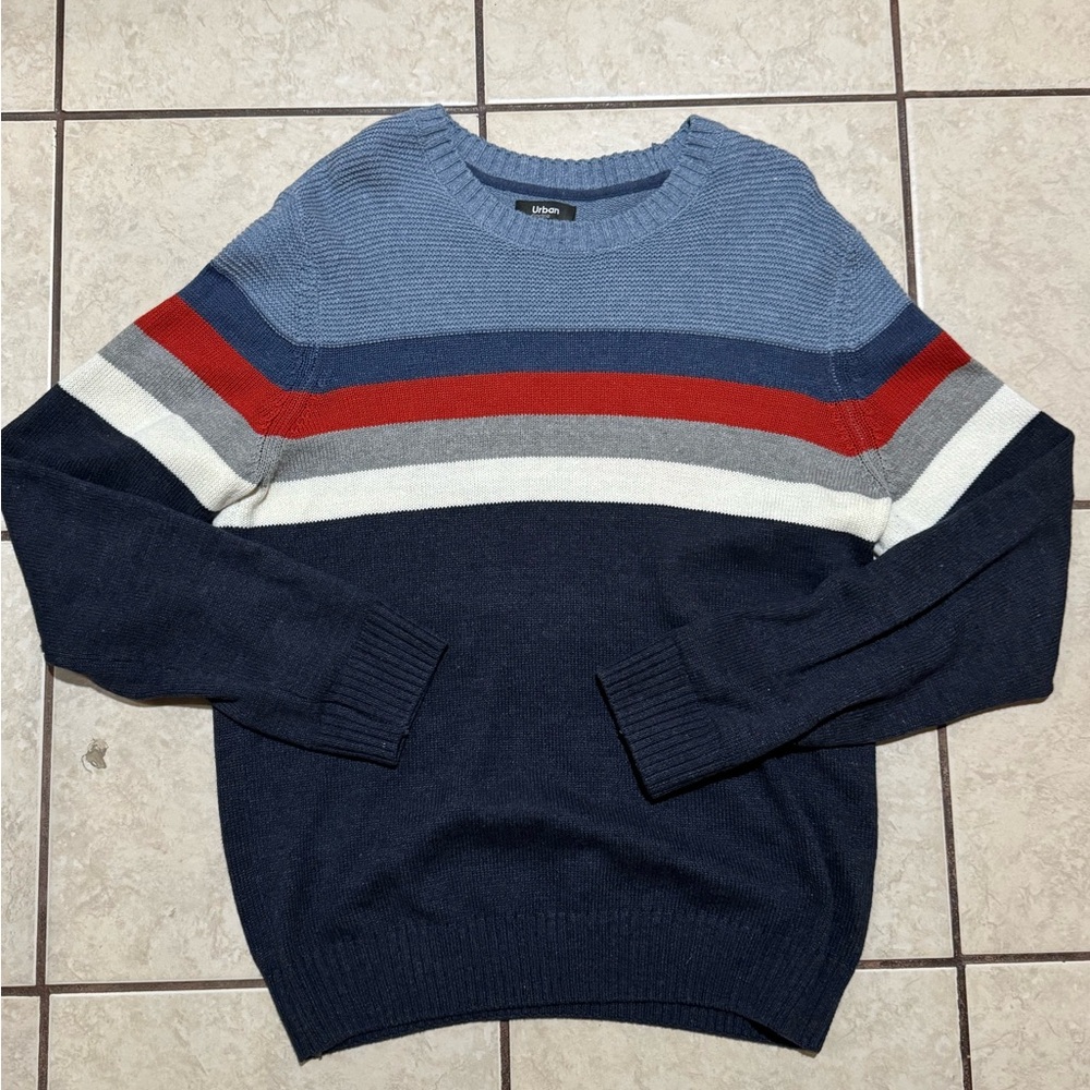 Urban Pipeline Men's Crewneck Sweater - Navy, Red, Gray